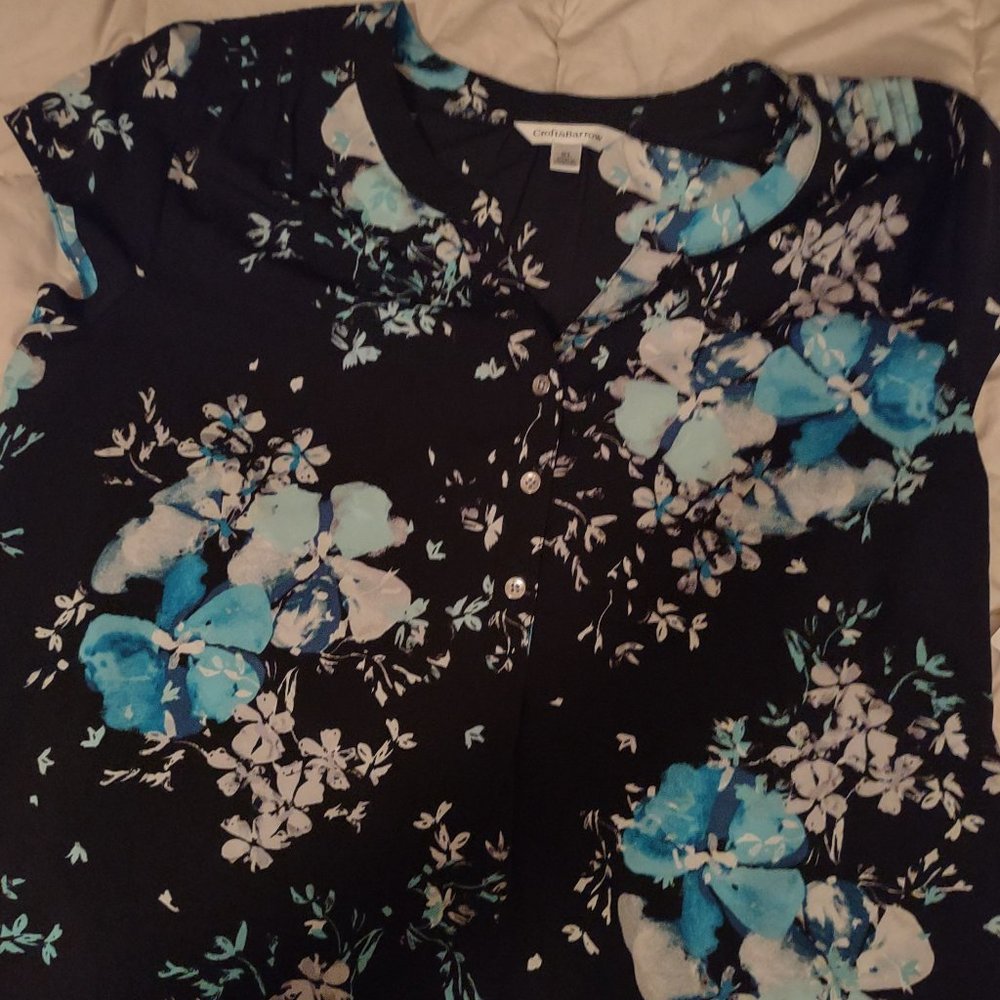 Black and Blue Button up Shirt